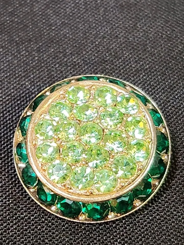 MCM Uranium Glass Rhinestone Clip-ons - Signed Lisner - photo 3
