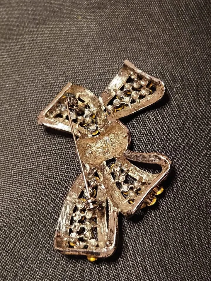 Vintage Signed ROM Bow Brooch - photo 3
