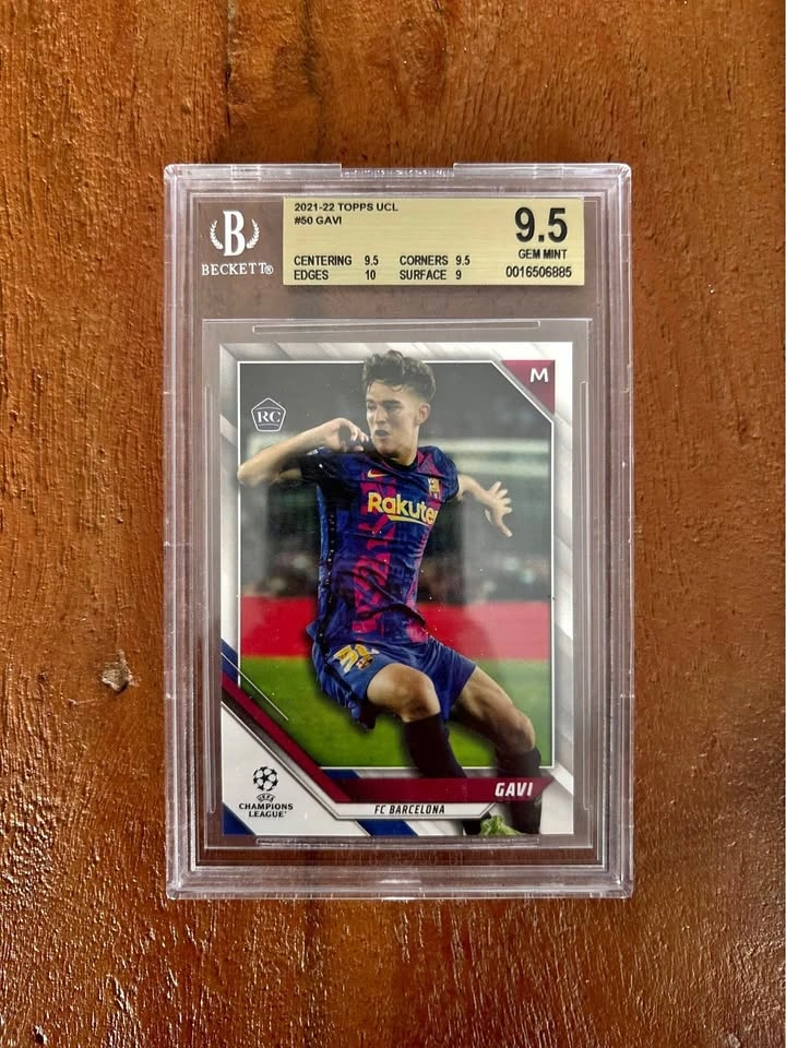 2021-22 Topps UCL #50 Gavi RC Beckett 9.5 Gem Mint Card