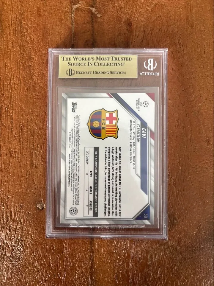 2021-22 Topps UCL #50 Gavi RC Beckett 9.5 Gem Mint Card - photo 2