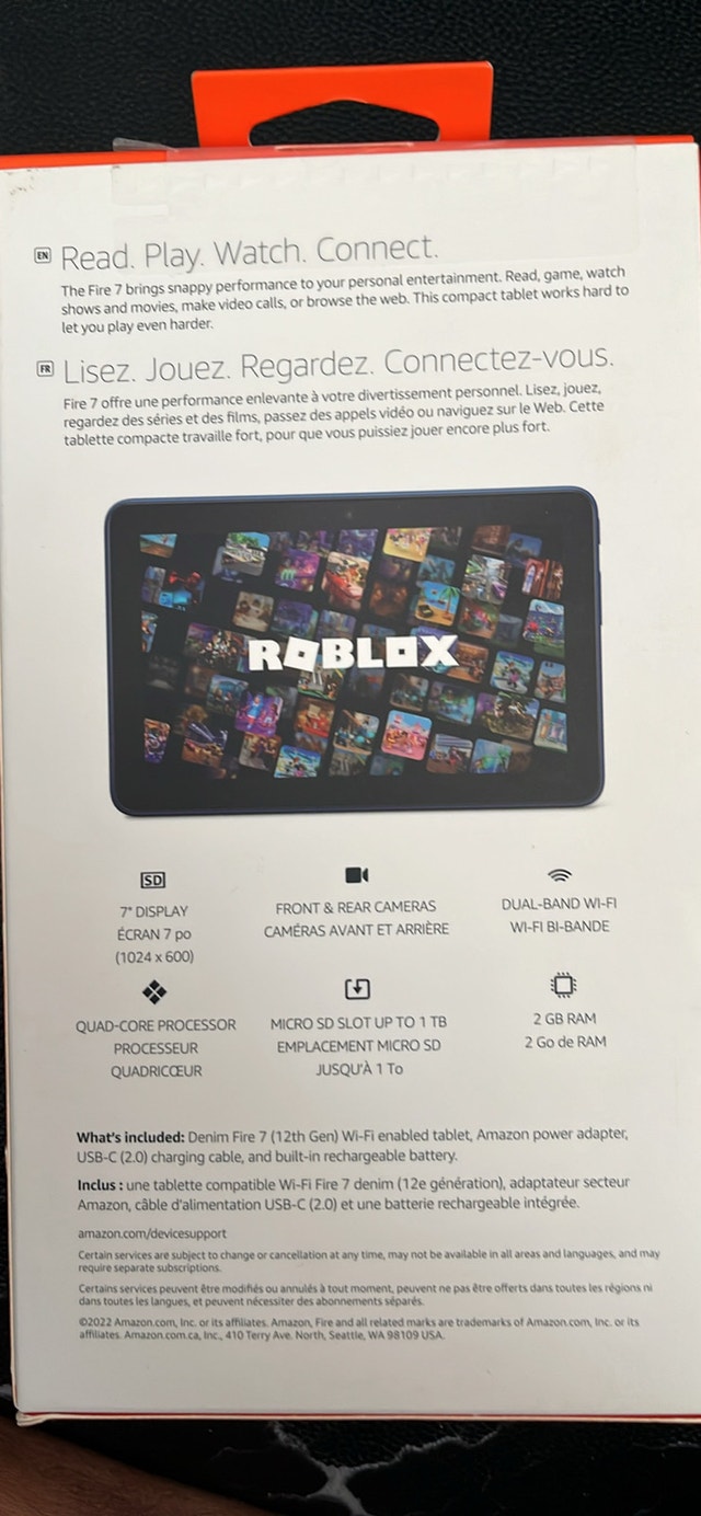 Brand New Amazon Fire 7 Tablet (12th Gen) - 16GB - Sea