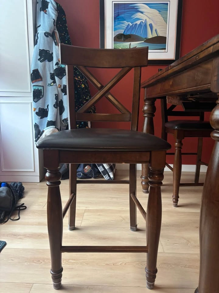 Wood Counter-Height Dining Table with Extension Leaf - photo 4