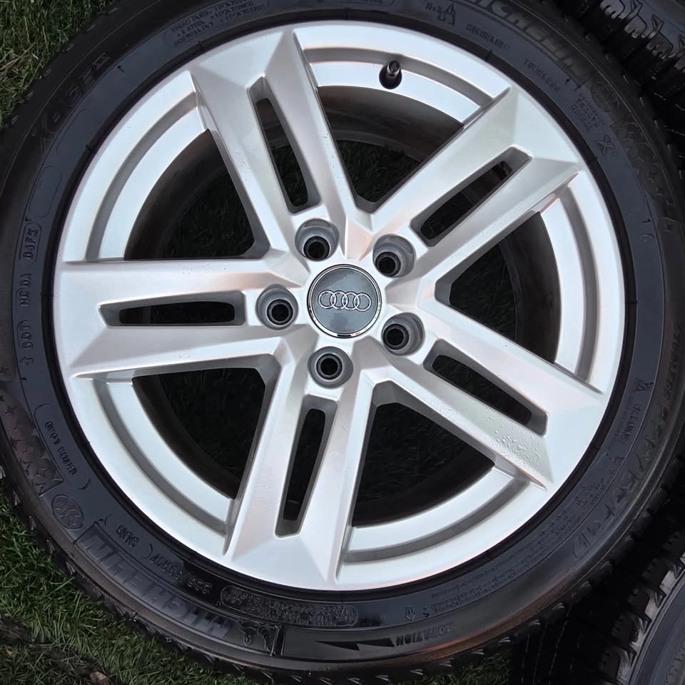 17 inch Audi alloy rims 5x112 with 225/50/17 michelin winter tir - photo 3
