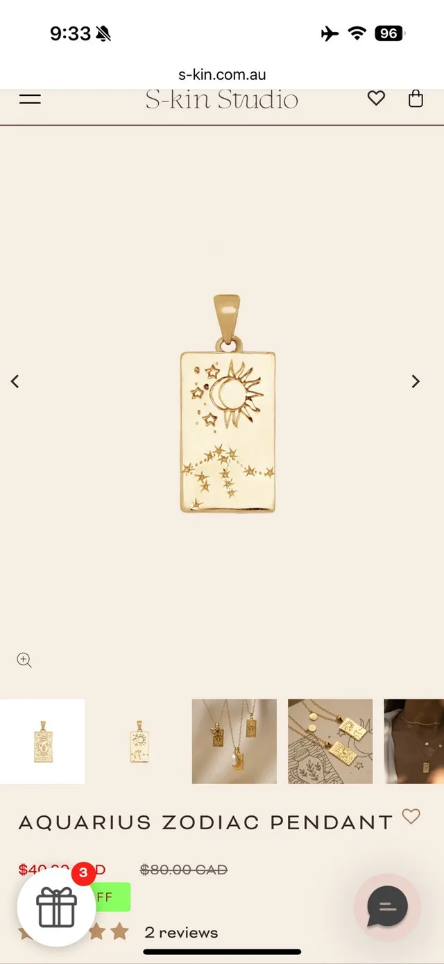 9K Gold Filled Aquarius pendant image indicator(4)