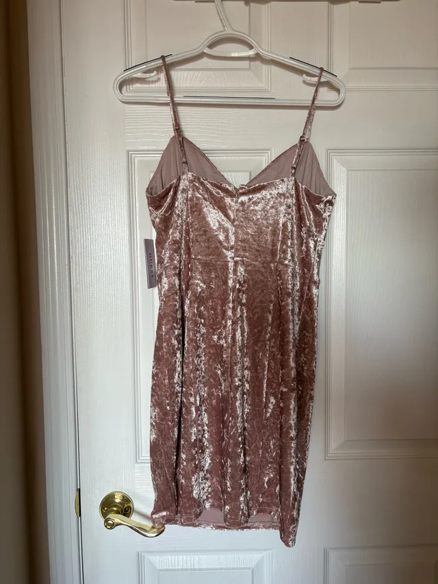 GUESS Light Pink Velvet Dress with Tags image indicator(6)