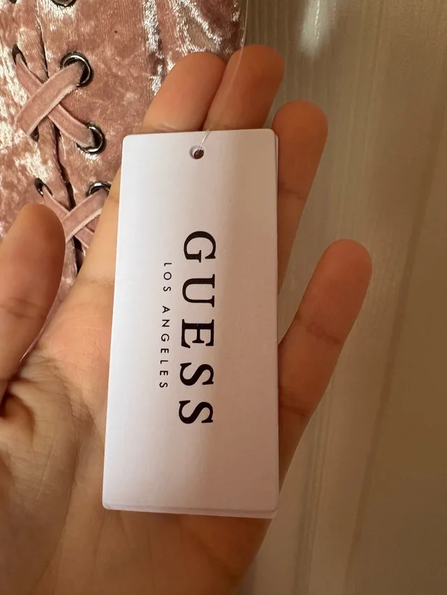 GUESS Light Pink Velvet Dress with Tags image indicator(8)