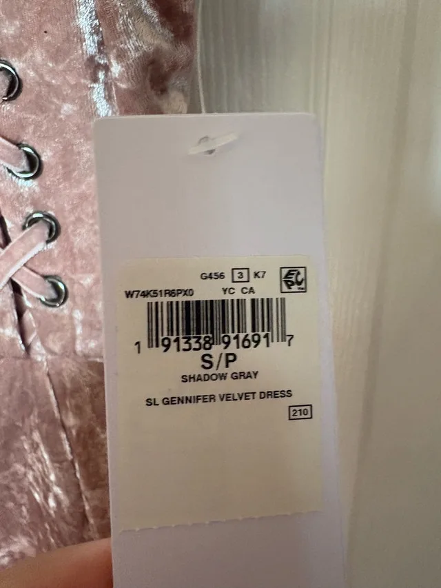 GUESS Light Pink Velvet Dress with Tags image indicator(9)