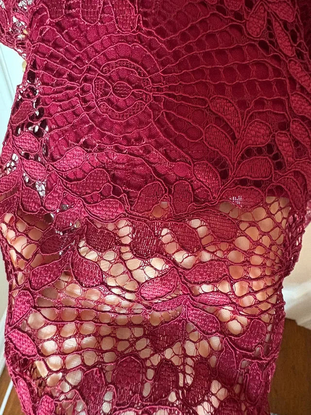 GUESS Fall Wine evening dress Size 4 image indicator(5)