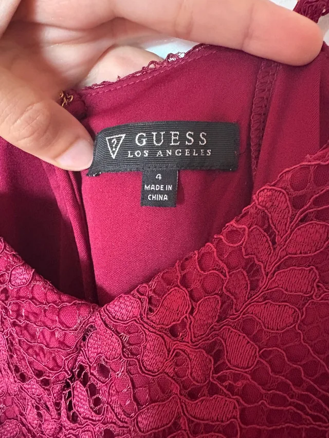 GUESS Fall Wine evening dress Size 4 image indicator(6)