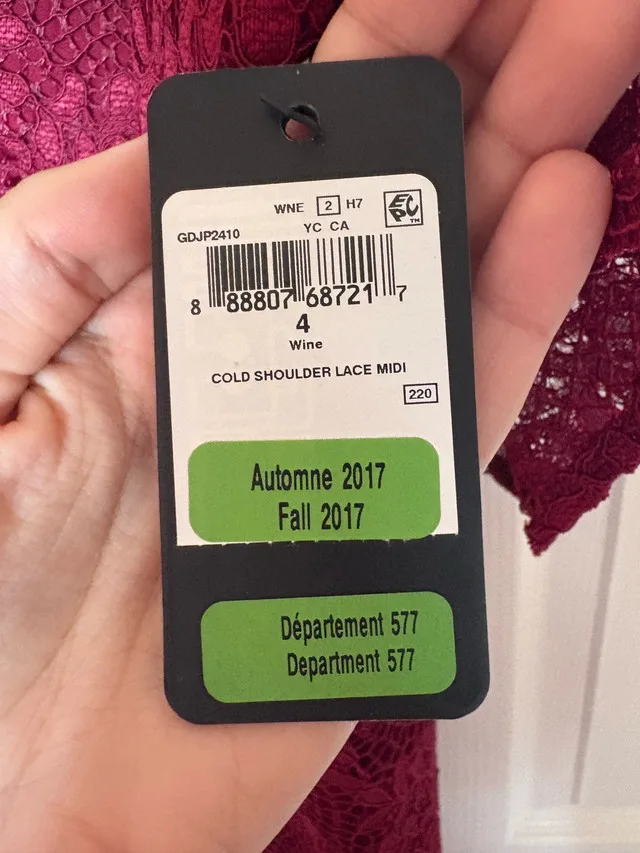 GUESS Fall Wine evening dress Size 4 image indicator(7)