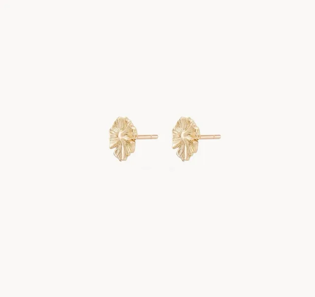 14K SOLID gold little wildflower earrings image indicator(7)