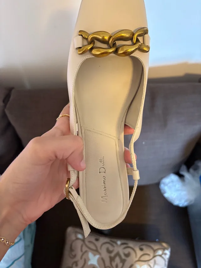 MASSIMO DUTTI Off White heels size 8 image indicator(5)