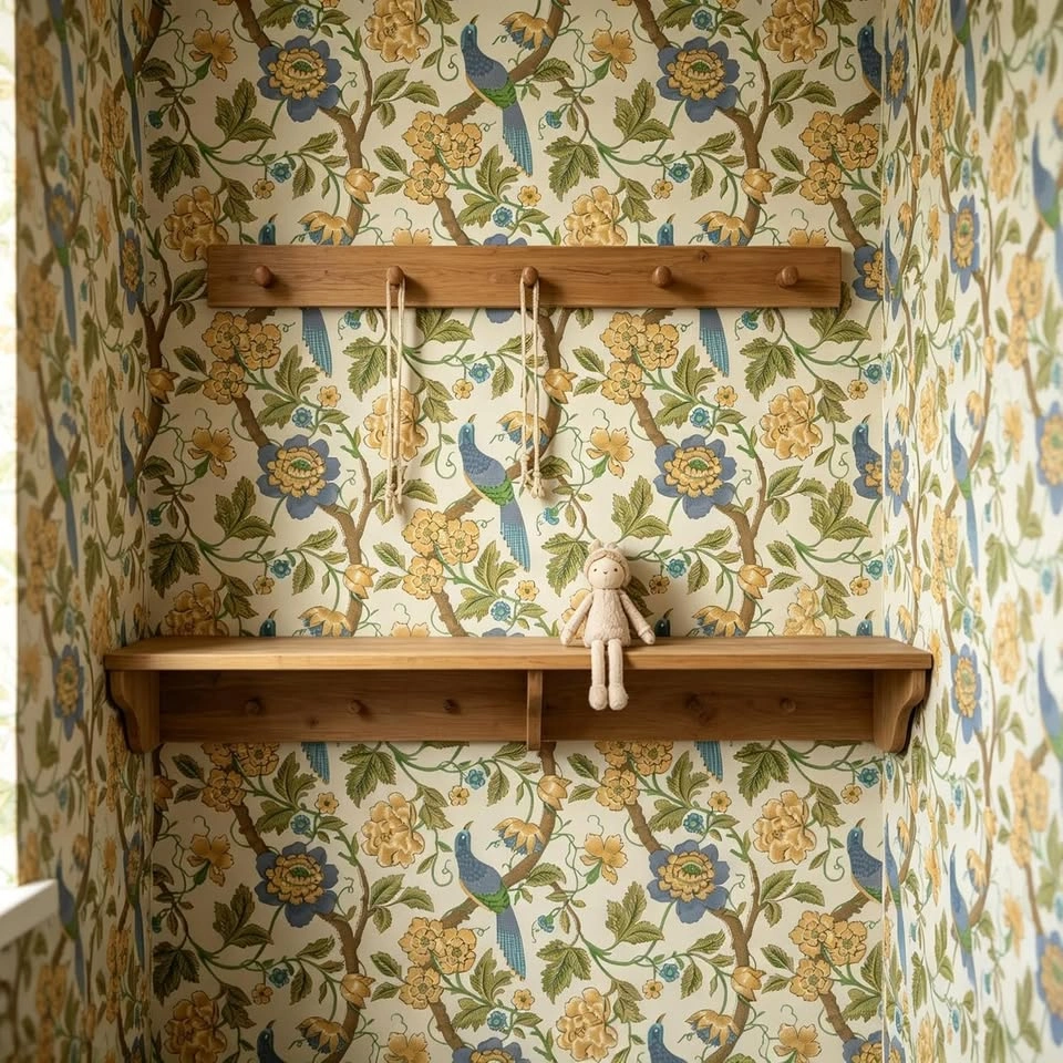 Vintage Peel and Stick Bird and Floral Wallpaper 17.3 in x 118 i - photo 4