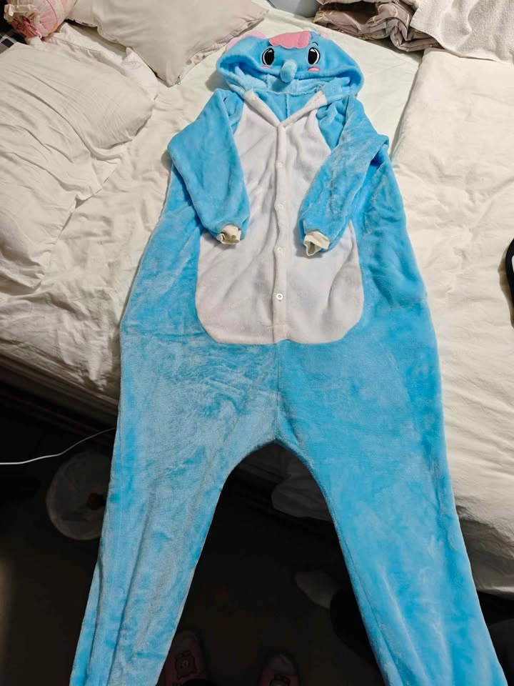 Cute Elephant Plush Onesie (Fits 5'5" – 5'7") – with Bum Zipper - photo 2