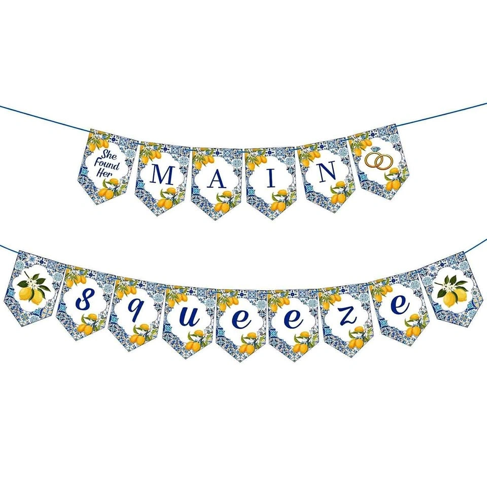 Bridal Shower Engagement Party Banner Mediterranean Theme