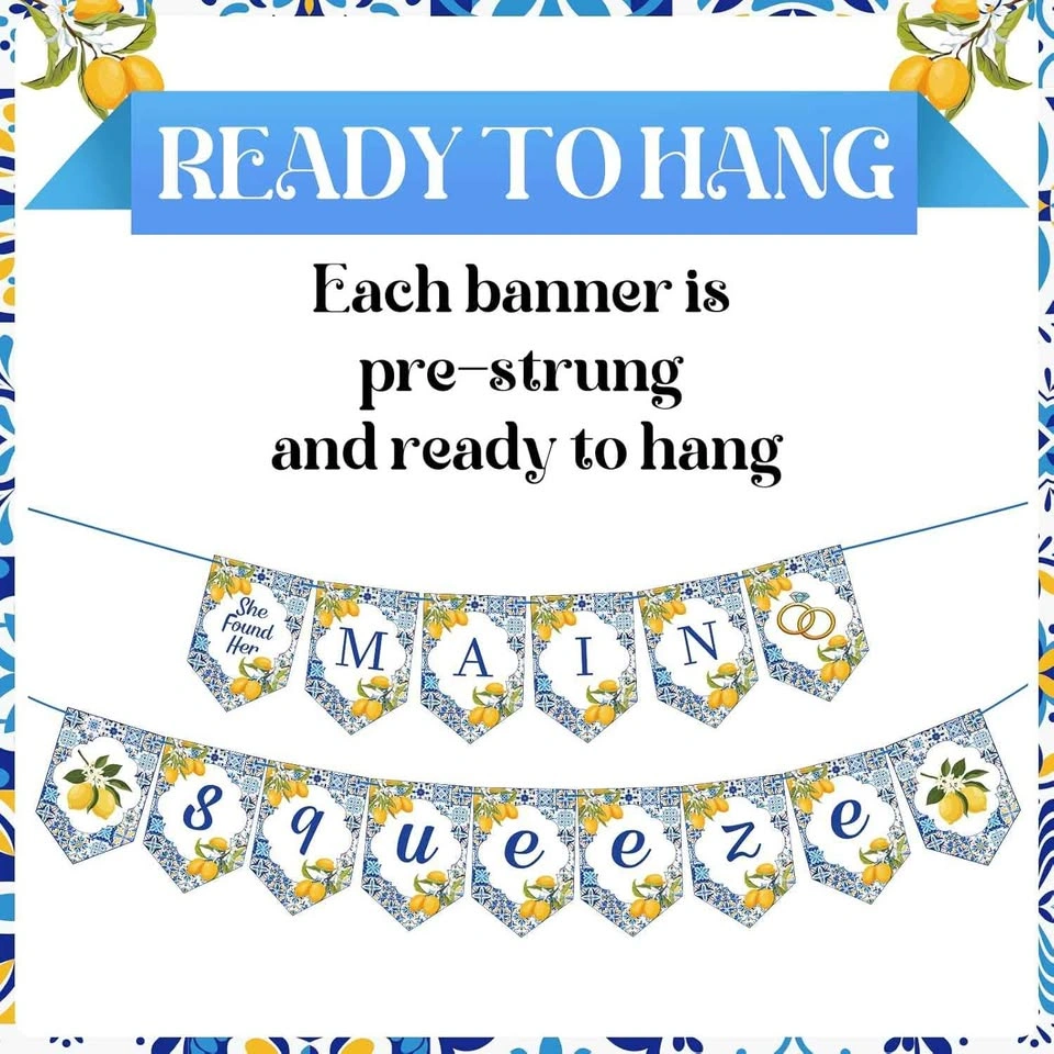 Bridal Shower Engagement Party Banner Mediterranean Theme - photo 3