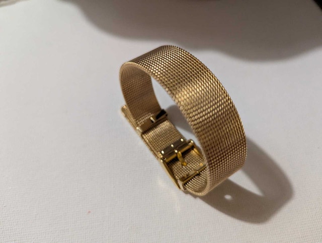Bracelet Gold Tone w/ Belt Buckle Style Closure - photo 2