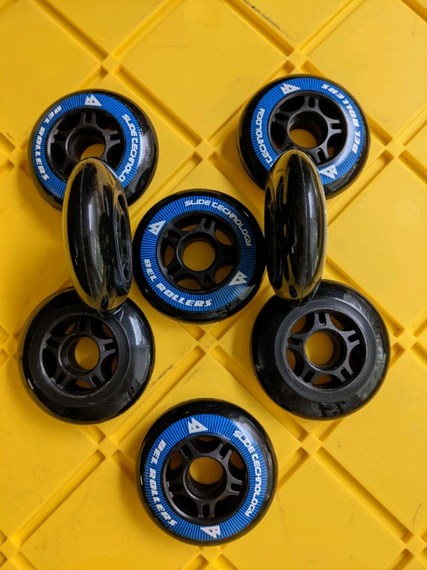 Slide tech Inline skate rollerblade wheels 80mm 85a - photo 2
