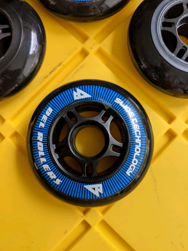 Slide tech Inline skate rollerblade wheels 80mm 85a - photo 4