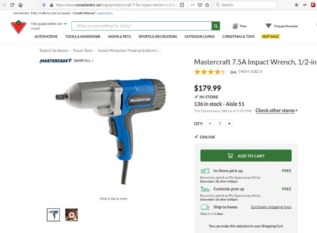 Mastercraft 7.5A Impact Wrench 1/2 inch (new/unused) - photo 4