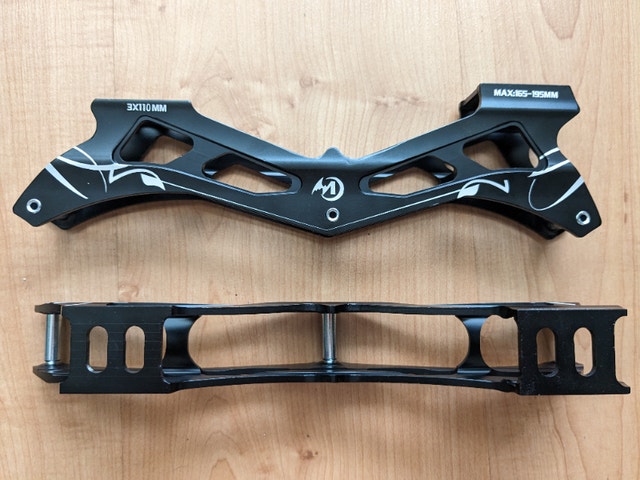 Inline skate frame 3 x110mm rockered + wheels - photo 3