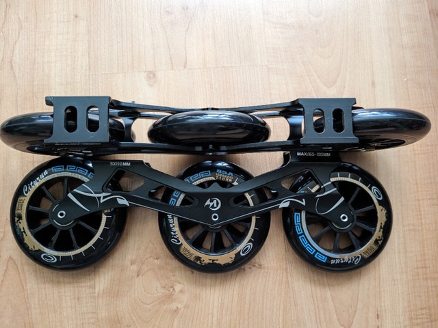 Inline skate frame 3 x110mm rockered + wheels - photo 4