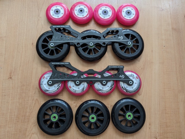 Rollerblading Hybrid Inline skate frame 4x 80mm up to 3x 110mm