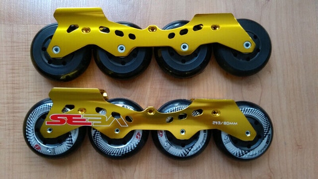 Flat rolerblade Inline skate frames + wheels + bearings