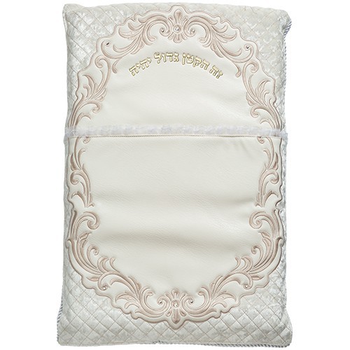 Gold embroidery White Bed Pillow
