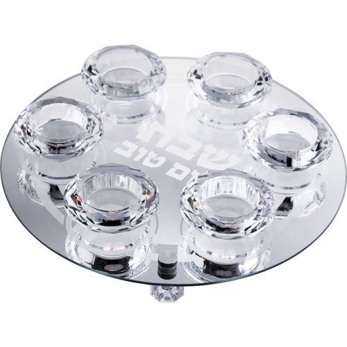 Silver Candlestick holder on silver tray (6 branches)