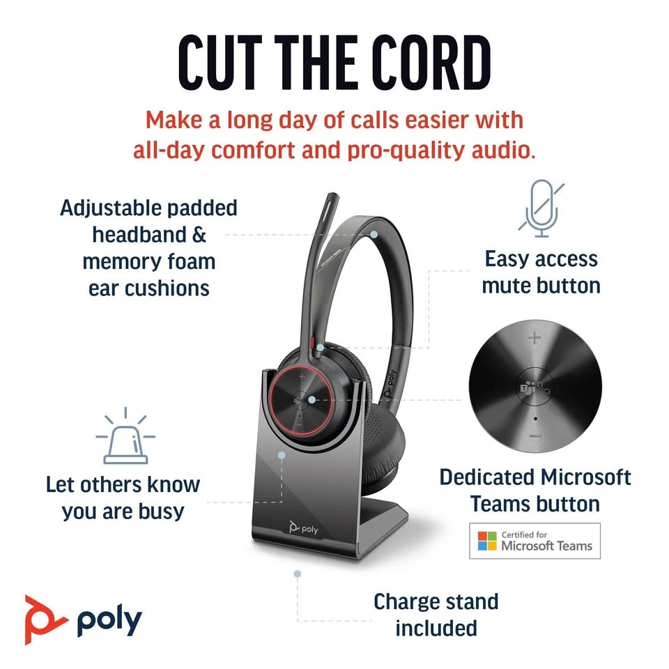 Poly Voyager 4320 UC Wireless Headset & Charge Stand - photo 2