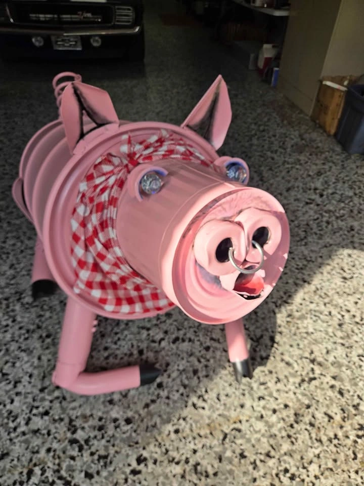 Giant Metal Pig Swine Art - photo 4