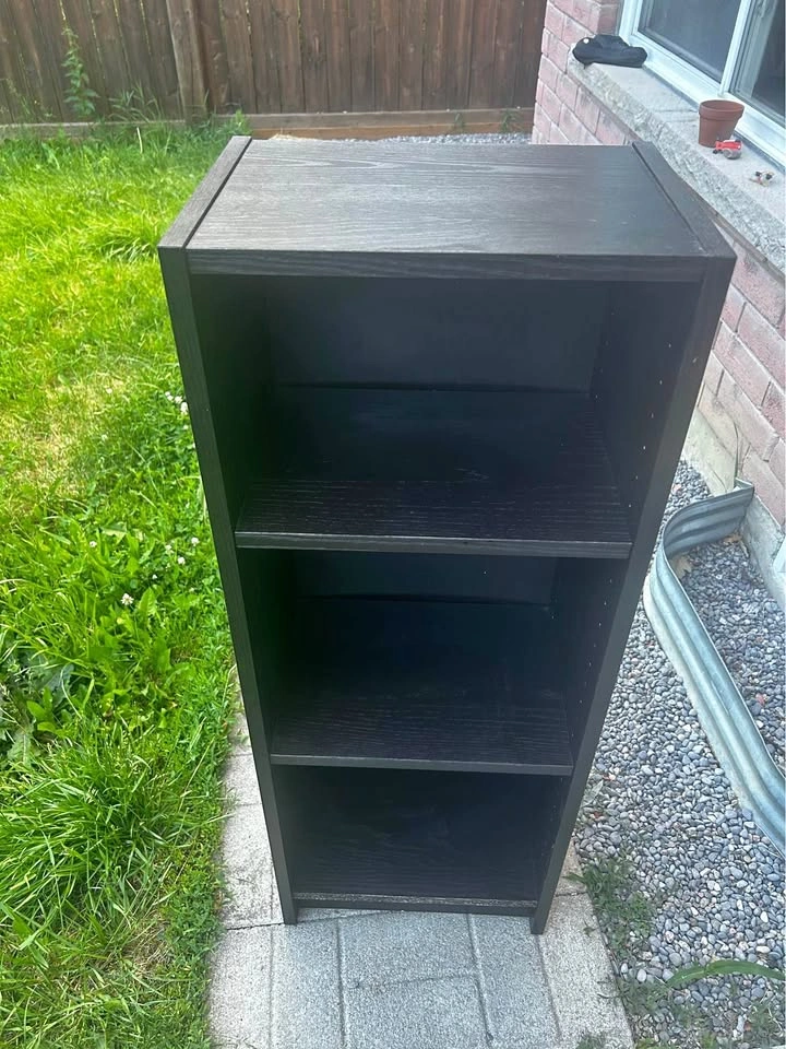 Black 3-Shelf Bookcase / Storage Shelf – Good Condition