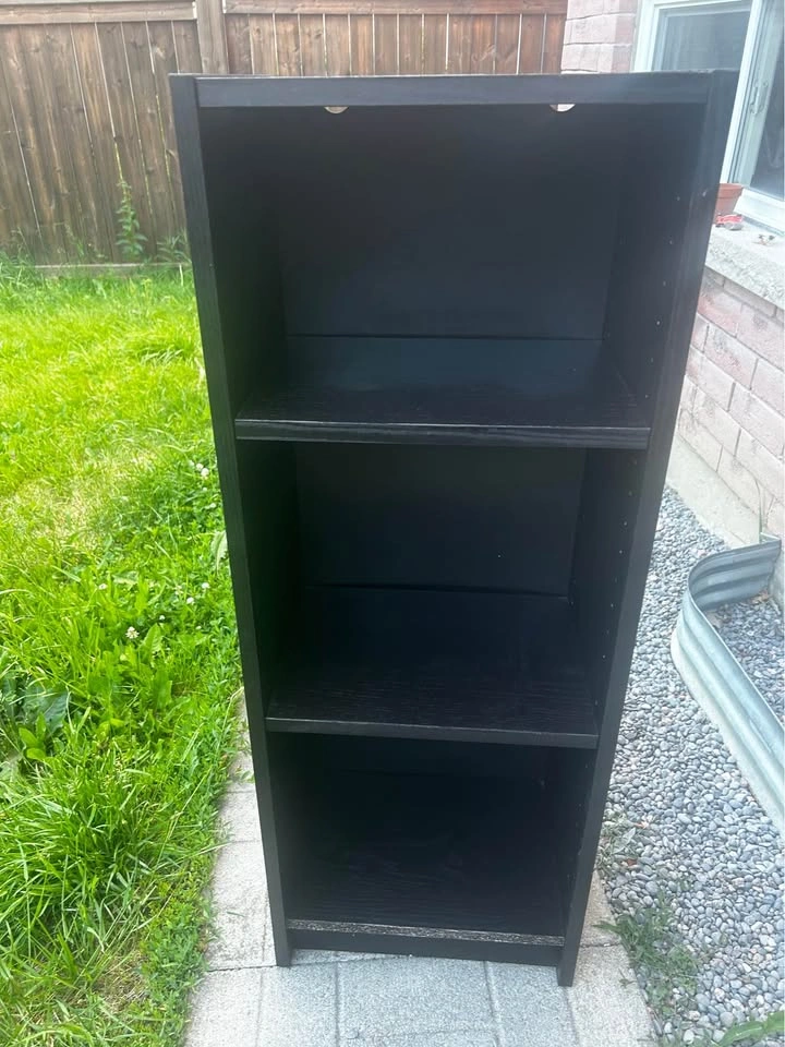 Black 3-Shelf Bookcase / Storage Shelf – Good Condition - photo 2