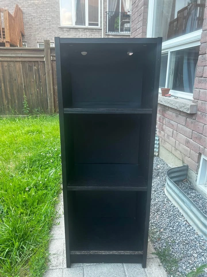 Black 3-Shelf Bookcase / Storage Shelf – Good Condition - photo 3
