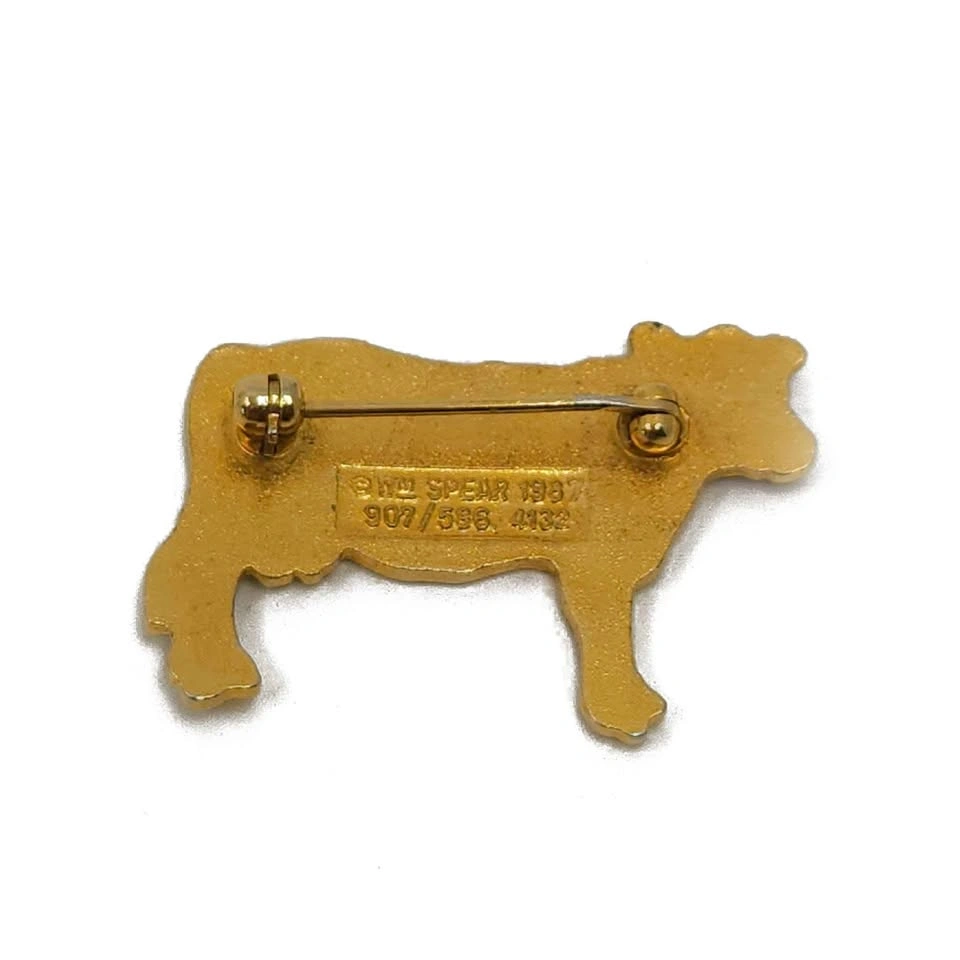 Vintage W. Spear 1987 Cow Enamel Pin - photo 2