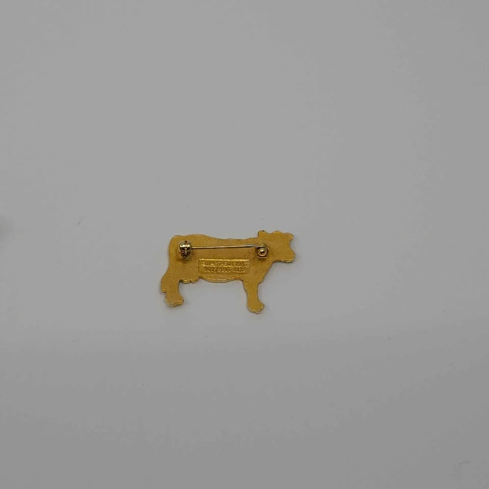 Vintage W. Spear 1987 Cow Enamel Pin - photo 3