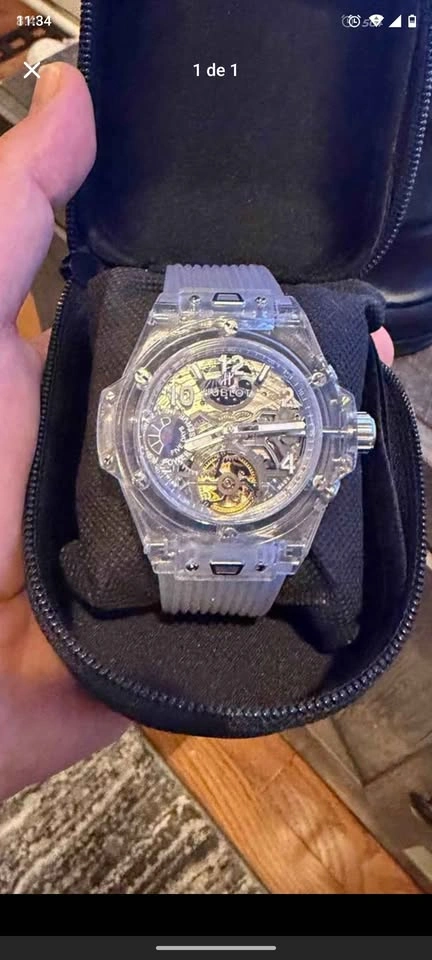 Automatic transparent skeleton watch - photo 2