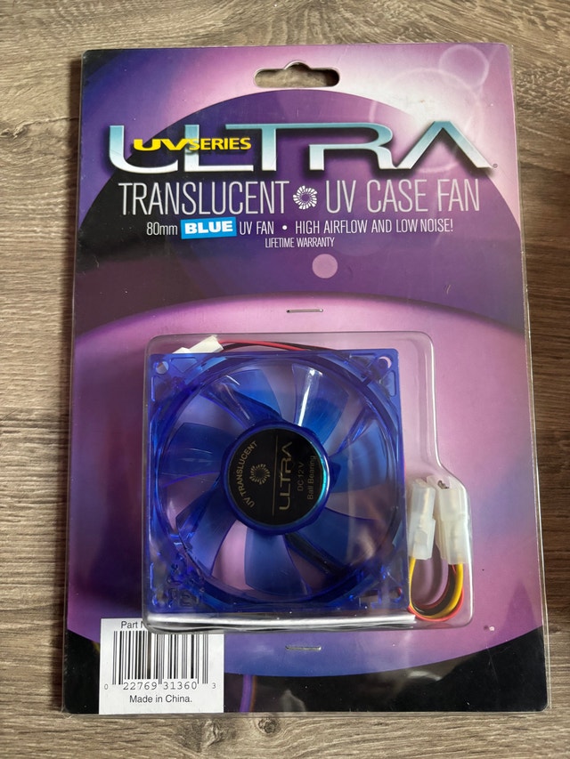 Ultra 80mm Blue UV Case Fan - Vintage Retro PC Parts