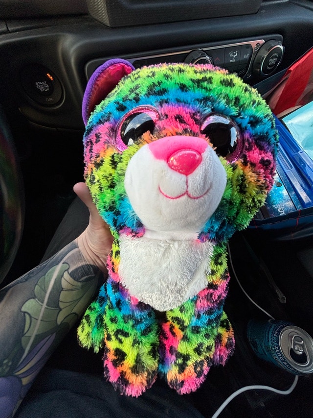 2017 Ty Gear Beanie Boos Dotty Rainbow Spotted Leopard 10" Plush