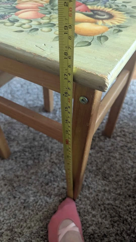 Hand-Painted Wooden Stool/accent table - photo 5