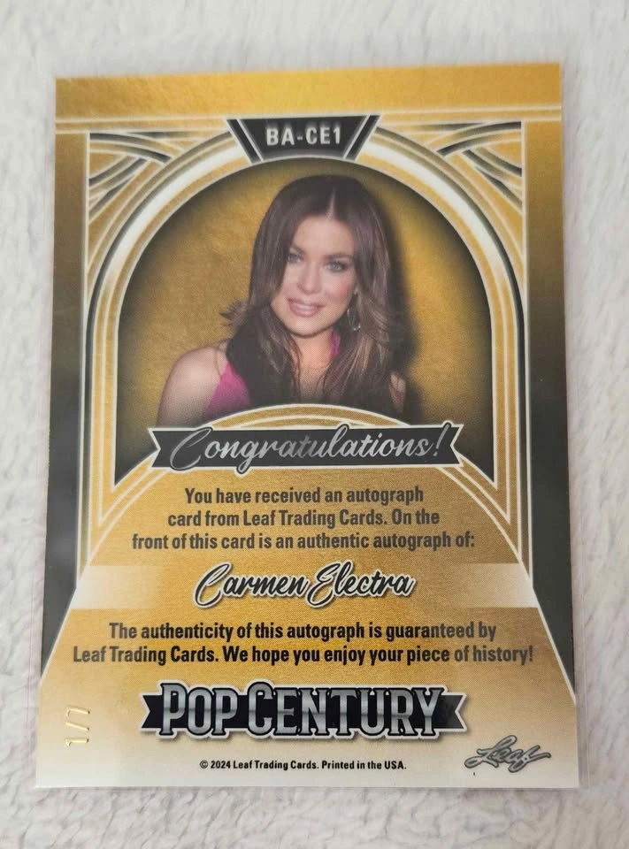 Carmen Electra - 2024 Leaf Metal Pop Century Autograph Purple #1 - photo 2