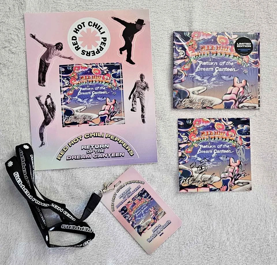 Red Hot Chili Peppers Signed CD Card + Stickers & Laminate