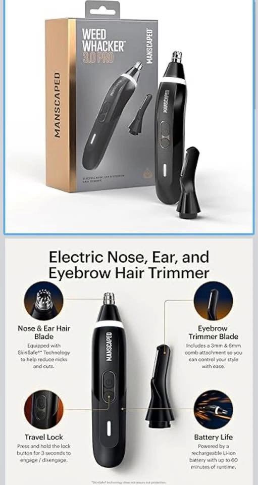 MANSCAPED Weed Whacker 3.0 PRO Nose Ear & Eyebrow Trimmer