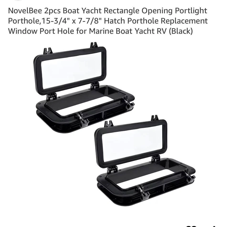 2 Pieces Boat Yacht Rectangle Opening Porthole Window