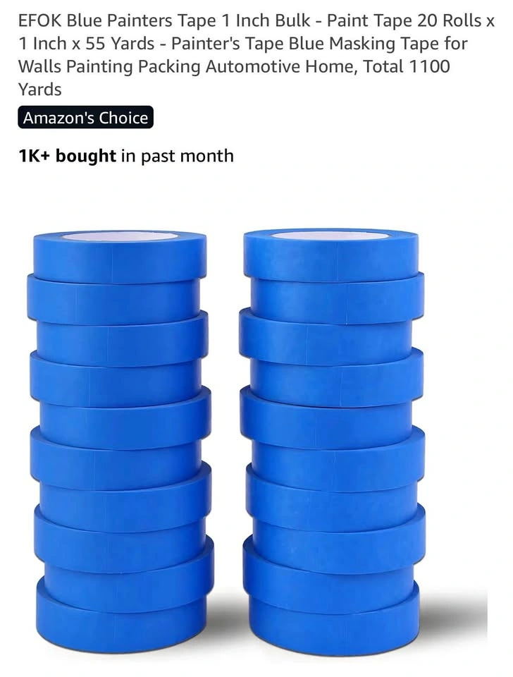 20 Rolls Blue Masking Tape 1 Inch x 55 Yards