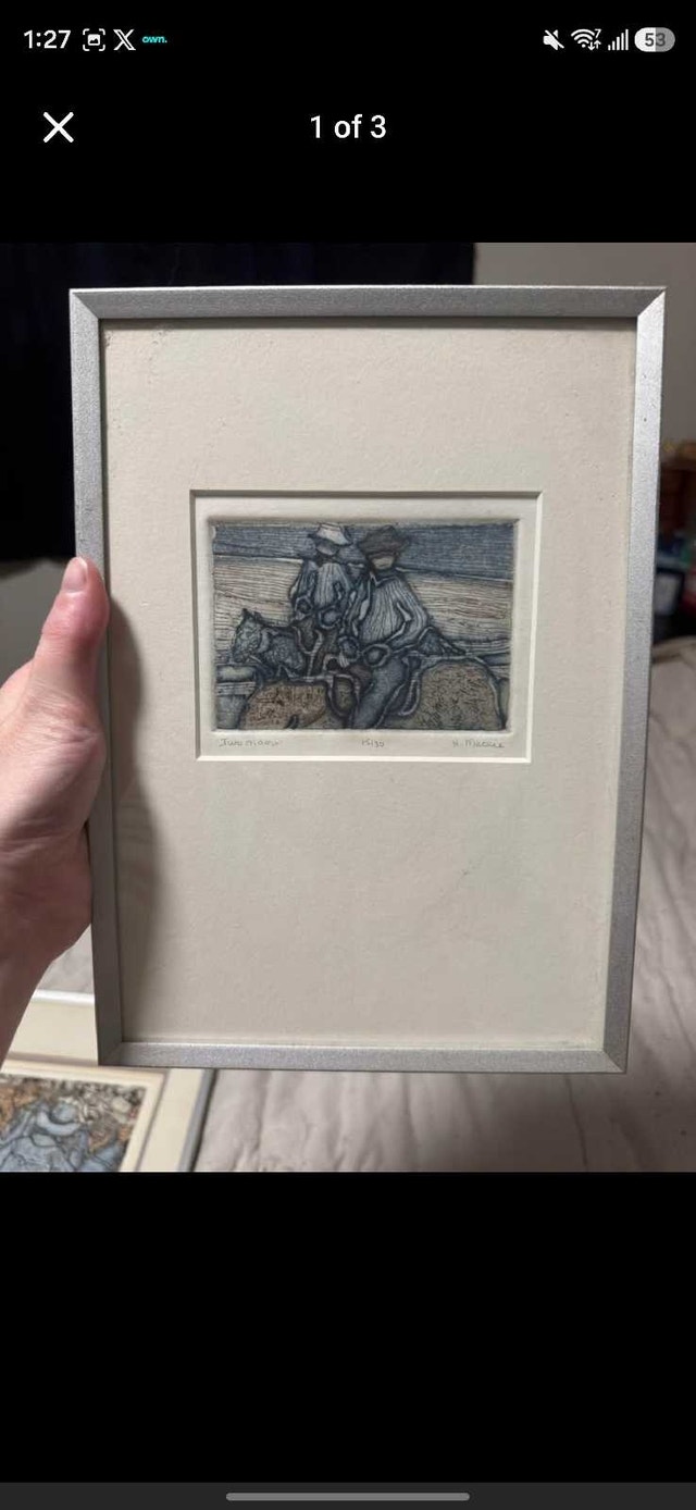 N. Mackie Two Riders Etching - photo 2