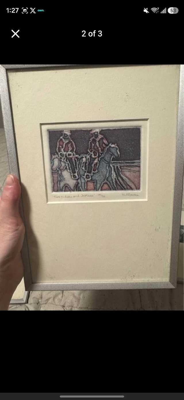 H. Mackie Two Riders and Horses Print