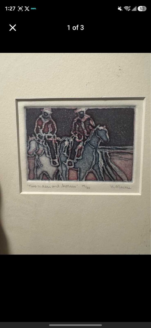 H. Mackie Two Riders and Horses Print - photo 2
