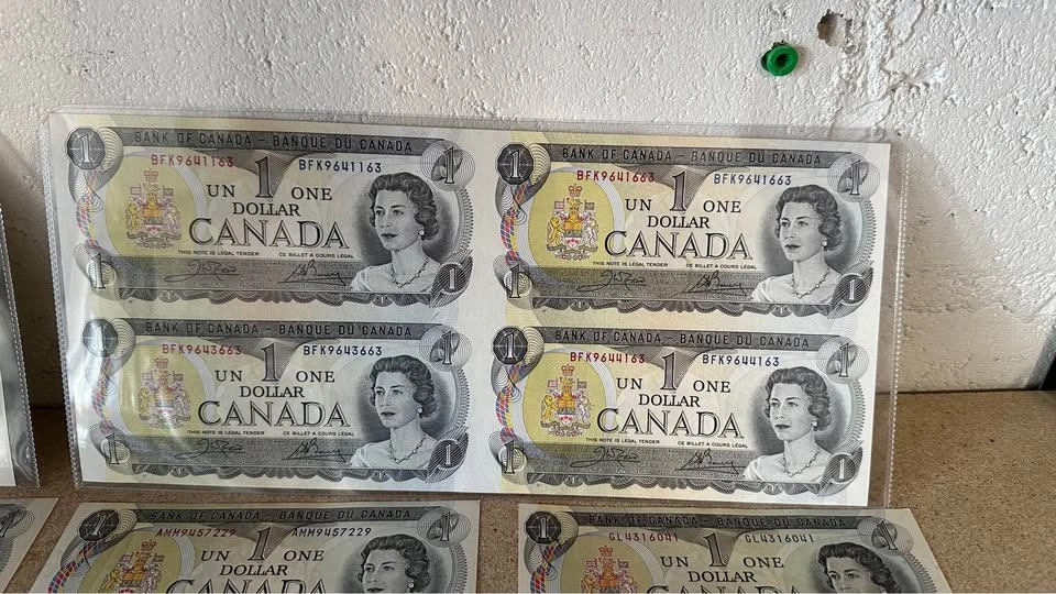Old Canadian 1 and 2 Dollar Banknotes Queen Elizabeth II - photo 3